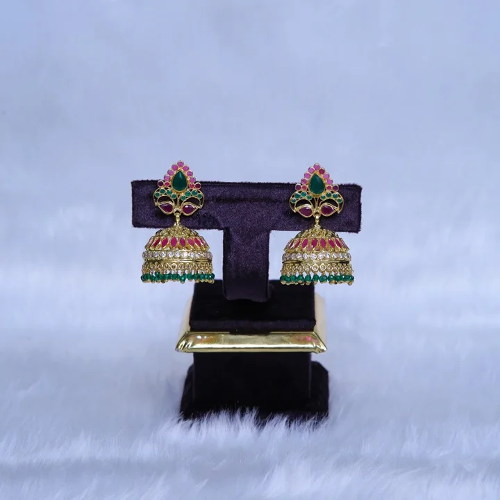 Light Weight Gold Plated Gold Kalshee Jhumka Ear Rings