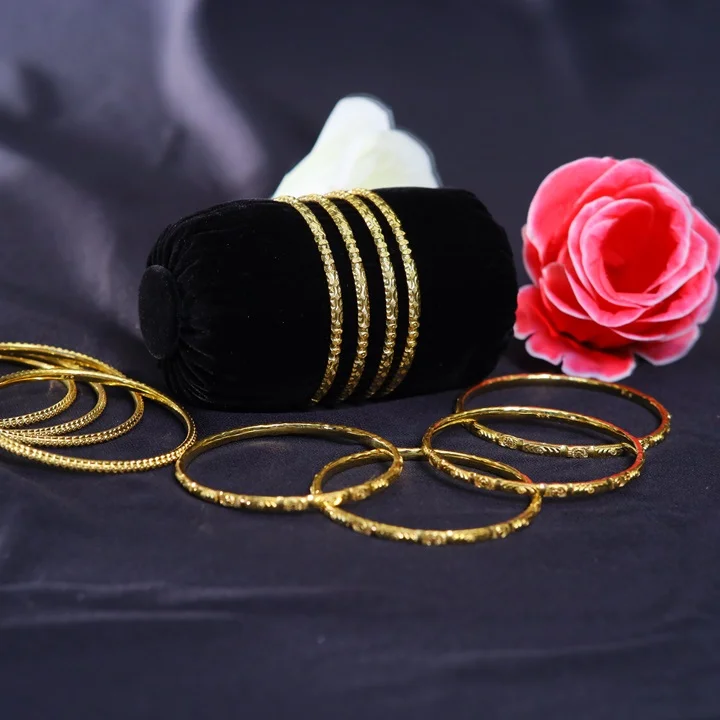   Light Weight Gold Plated New Spring Four Bangles
